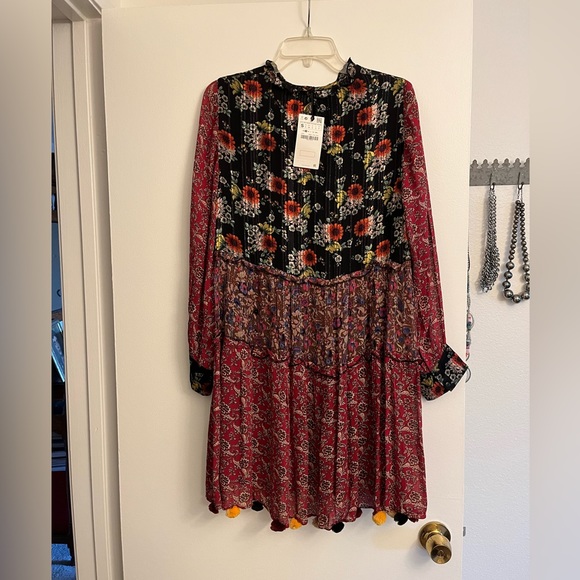 New Zara Woman Peasant Style Dress - Picture 3 of 10